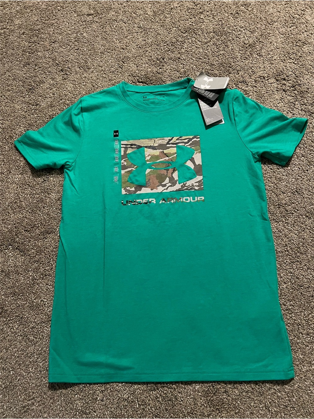 Under Armour Teal Camouflage Logo Tee